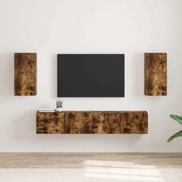 vidaXL TV Wandkast 2 pcs Gerookt eiken 30 x 31 x 60 cm, Minder dan 50 cm, Verzenden, Nieuw, Minder dan 100 cm