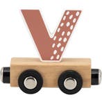 Houten trein letter V – bruin met magneetkoppeling, Ophalen of Verzenden, Nieuw
