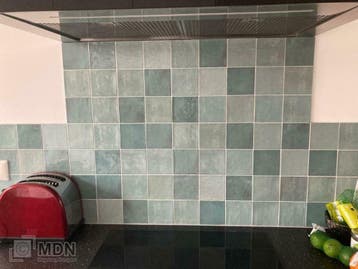 Zellige Verde 10x10 turquoise mix wandtegels, Verzenden, Nieuw