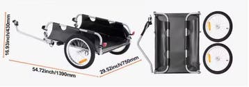 Opvouwbare Fiets Cargo Trailer 45 kg met 16” Wielen, Verzenden, Nieuw