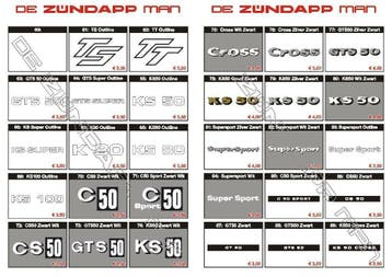 Nu Alle soorten Zundapp Stickers bij De Zundappman, Verzenden, Nieuw, Overige typen