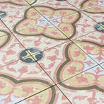 Keramische portugese vintage vloertegels 20x20 roze, Verzenden, Nieuw