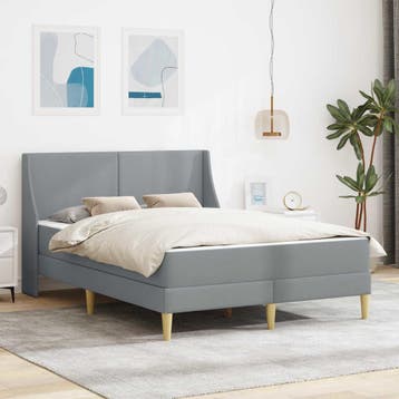 vidaXL Bedframe met matras met hoofdeinde Polyester, Verzenden, Nieuw, Stof
