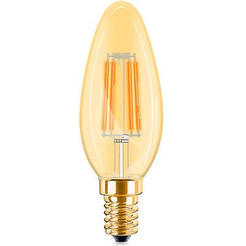 LED Lamp E14 Kaars Filament - Brinton - Amber 4W 360lm - 822, Ophalen of Verzenden, Nieuw, E14 (klein), Led-lamp