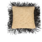 Bazar Bizar De Raffia Kussenhoes - Naturel Zwart - 40x40 -, Ophalen of Verzenden, Zo goed als nieuw, Geel, Overige materialen