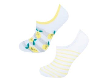 2 paar meisjes Footies - Citroen - Strepen, Kinderen en Baby's, Verzenden, Nieuw