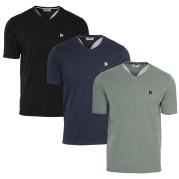 Donnay Donnay Heren - 3-Pack - V-neck T-Shirt Berno - Zwart, Verzenden, Nieuw