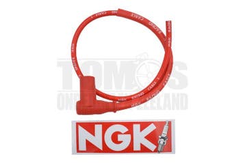 Bougiekabel 7mm Racing met bougiedop rood CR4 NGK, Ophalen of Verzenden, Nieuw, NGK