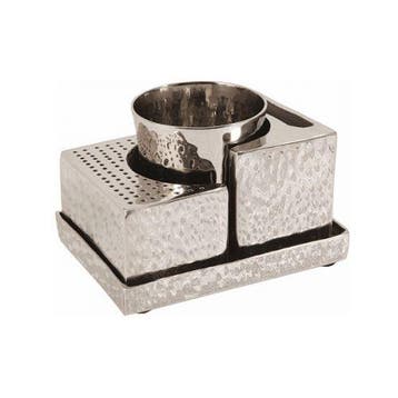 Havdalah Set, zilver gehamerd en uit elkaar te schuiven...., Verzamelen, Religie, Nieuw