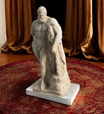 sculptuur, Ercole Farnese 43 cm h - 42 cm - Gegoten steen