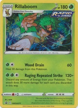 Rillaboom swsh277 Sword&Shield Promos, Ophalen of Verzenden, Nieuw, Losse kaart, Foil