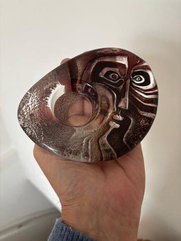 sculptuur, Mask - 4.5 cm - Glas