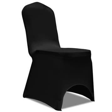 vidaXL Stoelhoezen stretch zwart 100 st, Verzenden, Nieuw