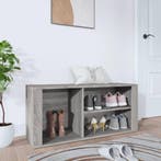 vidaXL Schoenenkast 100x35x45 cm bewerkt hout grijs sonoma, Verzenden, Nieuw
