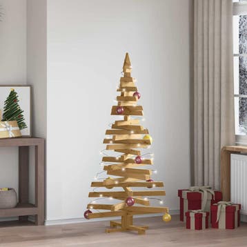 vidaXL Kerstbomen met standaard Bruin 150 cm Massief, Diversen, Verzenden, Nieuw