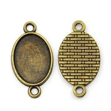 2 x Houder G: Camée of Cabochon houder connector tray 13..., Ophalen of Verzenden, Nieuw, Kraal