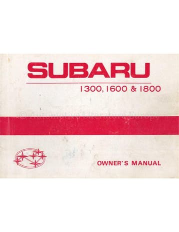 1979 SUBARU 1300 | 1600 | 1800 SERIES INSTRUCTIEBOEKJE