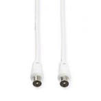 Coax kabel mannelijk - Nedis - 3 meter (Analoog, Wit), Verzenden, Nieuw