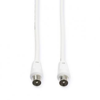 Coax kabel mannelijk - Nedis - 3 meter (Analoog, Wit), Computers en Software, Pc- en Netwerkkabels, Nieuw, Verzenden