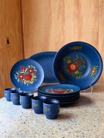 Eetservies (14) - Keramiek - Vintage jaren zeventig