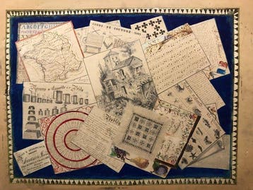 École Française (XIX) - Trompe-lœil à papiers, Antiek en Kunst