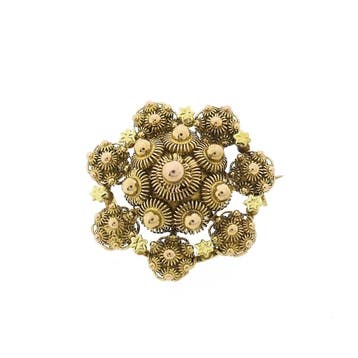 Gouden Zeeuwse knoop broche, Ophalen of Verzenden, Gebruikt, Overige kleuren, Goud
