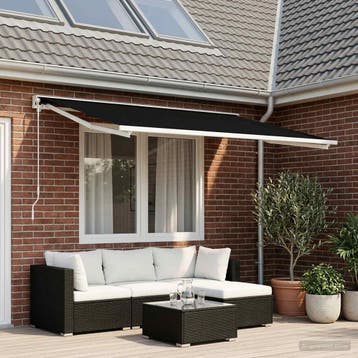 vidaXL Vervangingsdoek voor zonnescherm Zwart 300 x 250 cm, Verzenden, Nieuw