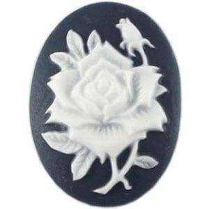 2 x  Camee ovaal large Navy blauw / wit ca. 25x18 mm, Ophalen of Verzenden, Nieuw, Overige typen