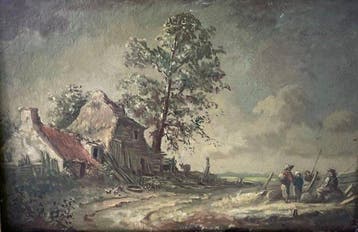 Hollandse School (XX) - Even rust (oil on board)