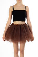 KIMU® Tutu Donker Bruin Tule Rokje XL XXL 3XL Donker Bruine, Ophalen of Verzenden, Nieuw, Carnaval