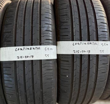 2x 215-50-17 Continental Zomer 2x5.5mm €55 PerBand 215 50 17, Auto-onderdelen, Banden en Velgen, Ophalen, 17 inch, Band(en), Personenwagen
