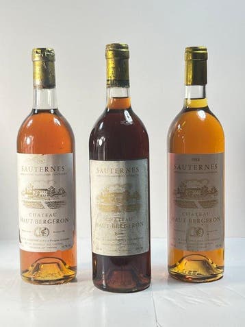 1987, 1988 & 1989 Château Haut-Bergeron - Sauternes - 3, Nieuw