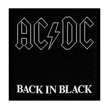 AC/DC Back in Black Patch officiële merchandise, Verzamelen, Ophalen of Verzenden, Nieuw, Kleding