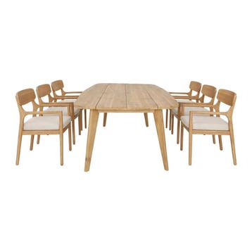 Online veiling: Scandi tuinset, acaciahout (7-delig), Nieuw