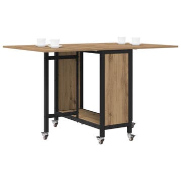 vidaXL Opvouwbare eettafel met wielen 130 x 80 x 76,5 cm, Verzenden, Nieuw