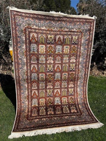 Uniek Zijden Ghoum Tapijt - Tapijt - 200 cm - 125 cm, Nieuw