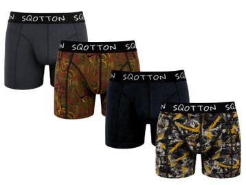 SQOTTON® Katoenen boxershorts -  4-Pack - Rebel Lines, Kleding | Heren, Verzenden