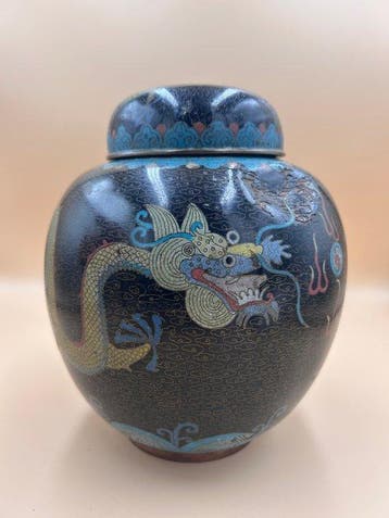 Gemberpot - Koper, Emaille - Draak Gemberpot