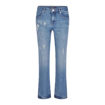 Marc Aurel • blauwe cropped flared jeans • 36, Kleding | Dames, Marc Aurel, Verzenden, Nieuw, Blauw