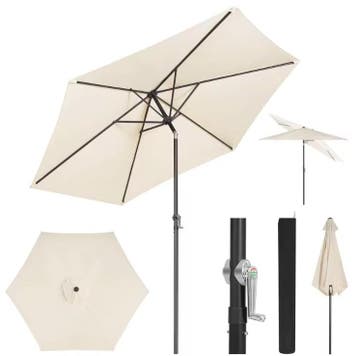 Zeshoekige Parasol – UV-Resistent, Waterdicht en Kantelbaar, Verzenden, Nieuw, Waterdicht, 2 tot 3 meter