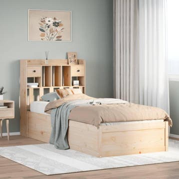 vidaXL Bedframe zonder matras massief grenenhout 75x190 cm, Eenpersoons, Bruin, Verzenden, Nieuw