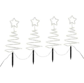 Set van 4 kerst prikspots wit kerstboom incl. LED IP44 -, Diversen, Kerst, Verzenden, Nieuw