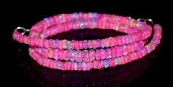 Halsketting met natuurlijke opaal AAA roze- 9 g - (1)