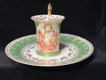 Royal Vienna Style - Kop en schotel - Porselein