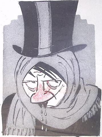 Hitler met diplomatieke verkoudheid op spotprent (Lithos), Verzenden