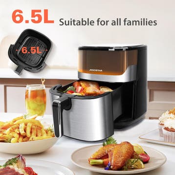 Airfryer XXL - heteluchtfriteuse - 6.5L - 1600W - Zwart, Verzenden, Zo goed als nieuw