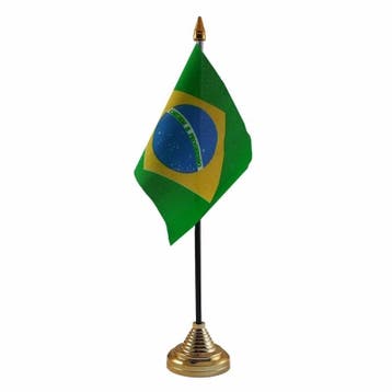 Brazilie versiering tafelvlag 10 x 15 cm - Brazilie versie.., Ophalen of Verzenden, Nieuw