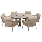 Donato Sardinia low dining set 8 delig 160 cm rond keramiek, Ophalen of Verzenden, Nieuw