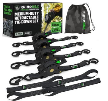 Rhino USA Retractable Ratchet Straps (4Pk 1Inx10Ft) (Black), Ophalen of Verzenden