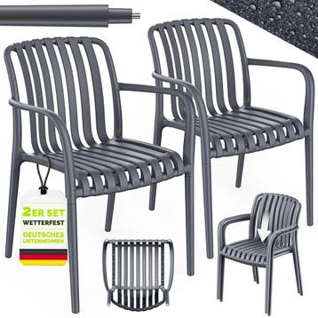 Tuinstoelen - Weerbestendig - Met armleuning - Set van 2 - A, Verzenden, Zo goed als nieuw